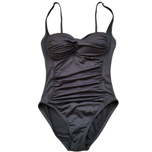 La Blanca by Rod Beattie Shirred One Piece Swimsuit Size 6 Black Excellent Cond.
